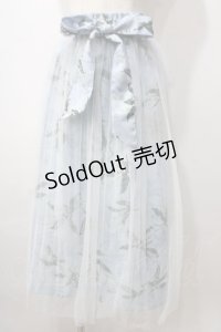 axes femme / ミュゲフルール柄プリーツスカート F サックス Y-25-07-01-124-AX-SK-SZ-ZY