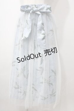 画像1: axes femme / ミュゲフルール柄プリーツスカート F サックス Y-25-07-01-124-AX-SK-SZ-ZY