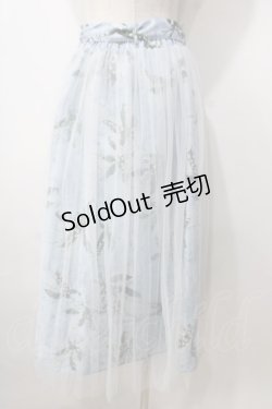 画像2: axes femme / ミュゲフルール柄プリーツスカート F サックス Y-25-07-01-124-AX-SK-SZ-ZY