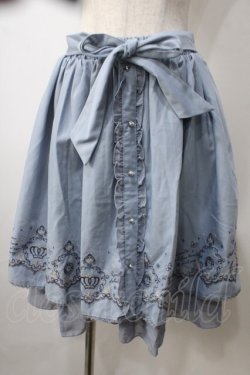 画像1: axes femme / メルヘンカラー刺繍入りスカート M サックス Y-25-07-01-125-AX-SK-SZ-ZY
