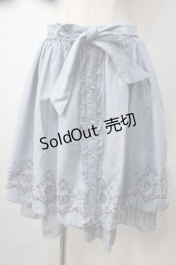 画像1: axes femme / メルヘンカラー刺繍入りスカート M サックス Y-25-07-01-125-AX-SK-SZ-ZY