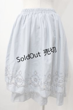 画像2: axes femme / メルヘンカラー刺繍入りスカート M サックス Y-25-07-01-125-AX-SK-SZ-ZY