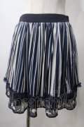 axes femme / チュール重ねシルエット柄スカート M 紺 Y-25-07-01-127-AX-SK-SZ-ZY