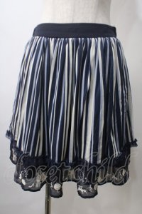axes femme / チュール重ねシルエット柄スカート M 紺 Y-25-07-01-127-AX-SK-SZ-ZY