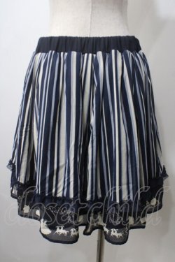 画像2: axes femme / チュール重ねシルエット柄スカート M 紺 Y-25-07-01-127-AX-SK-SZ-ZY