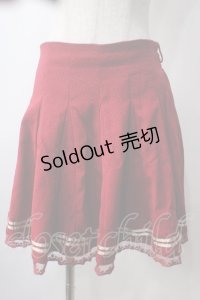 axes femme / ゴールドライン入り裾レーススカート M 赤 Y-25-07-01-129-AX-SK-SZ-ZY