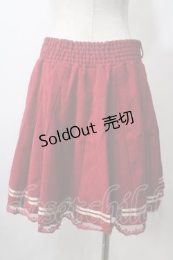 画像2: axes femme / ゴールドライン入り裾レーススカート M 赤 Y-25-07-01-129-AX-SK-SZ-ZY