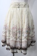 axes femme / 転写風花柄スカート M 生成り Y-25-07-01-130-AX-SK-SZ-ZY