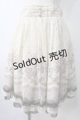 axes femme / 転写風花柄スカート M 生成り Y-25-07-01-130-AX-SK-SZ-ZY