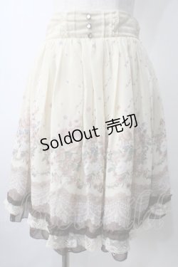 画像1: axes femme / 転写風花柄スカート M 生成り Y-25-07-01-130-AX-SK-SZ-ZY