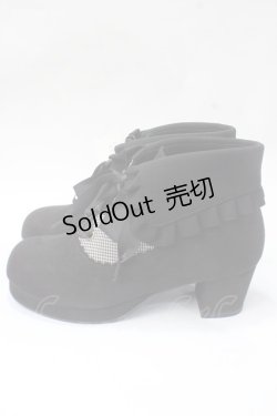 画像2: axes femme / 襟風折り返しブーティー L 黒 Y-25-07-01-017-AX-SH-SZ-ZY