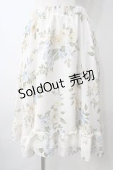 axes femme / お花柄シフォンスカート M 生成り Y-25-07-01-132-AX-SK-SZ-ZY