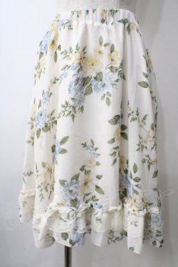 画像1: axes femme / お花柄シフォンスカート M 生成り Y-25-07-01-132-AX-SK-SZ-ZY