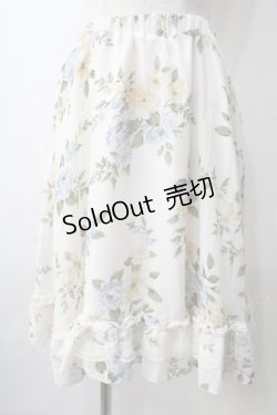 画像1: axes femme / お花柄シフォンスカート M 生成り Y-25-07-01-132-AX-SK-SZ-ZY