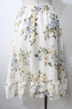 画像2: axes femme / お花柄シフォンスカート M 生成り Y-25-07-01-132-AX-SK-SZ-ZY