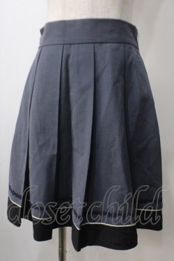 画像1: axes femme POETIQUE / バイカラープリーツスカート M 紺 Y-25-07-01-135-AX-SK-SZ-ZY