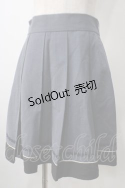 画像1: axes femme POETIQUE / バイカラープリーツスカート M 紺 Y-25-07-01-135-AX-SK-SZ-ZY