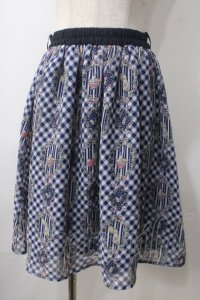 axes femme POETIQUE / ラビットブーケ柄スカート M 紺 Y-25-07-01-136-AX-SK-SZ-ZY