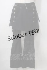 Ozz On / スカート付きフレアパンツ  黒 Y-25-07-01-138-OO-PA-SZ-ZY