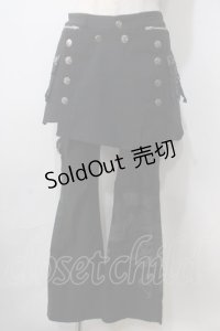 Ozz On / スカート付きフレアパンツ  黒 Y-25-07-01-138-OO-PA-SZ-ZY