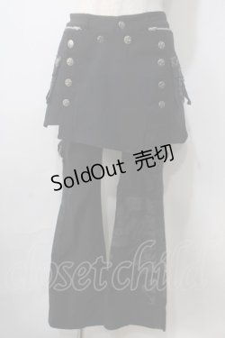 画像1: Ozz On / スカート付きフレアパンツ  黒 Y-25-07-01-138-OO-PA-SZ-ZY