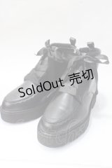 axes femme / レースアップショートブーツ L 黒 Y-25-07-01-018-AX-SH-SZ-ZY
