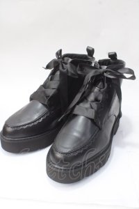 axes femme / レースアップショートブーツ L 黒 Y-25-07-01-018-AX-SH-SZ-ZY
