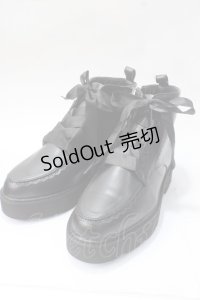 axes femme / レースアップショートブーツ L 黒 Y-25-07-01-018-AX-SH-SZ-ZY