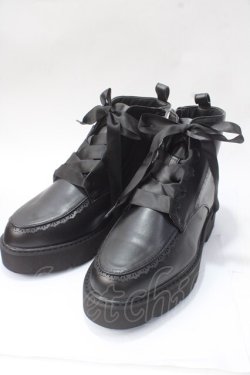 画像1: axes femme / レースアップショートブーツ L 黒 Y-25-07-01-018-AX-SH-SZ-ZY
