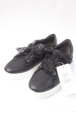 画像1: axes femme / フェミニンレーススニーカー L 黒 Y-25-07-01-020-AX-SH-SZ-ZY
