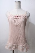axes femme / 巻きバラ付きロングキャミ  ピンク Y-25-07-01-023-AX-TO-SZ-ZY