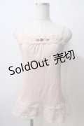 axes femme / 巻きバラ付きロングキャミ  ピンク Y-25-07-01-023-AX-TO-SZ-ZY