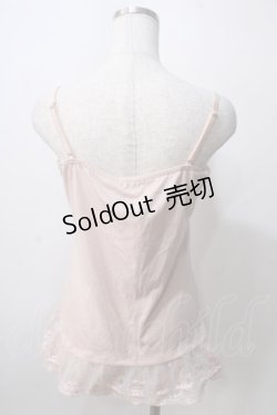 画像2: axes femme / 巻きバラ付きロングキャミ  ピンク Y-25-07-01-023-AX-TO-SZ-ZY