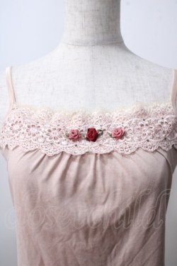 画像3: axes femme / 巻きバラ付きロングキャミ  ピンク Y-25-07-01-023-AX-TO-SZ-ZY