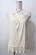 axes femme / バラ×ビーズストラップキャミ  生成り Y-25-07-01-029-AX-TO-SZ-ZY