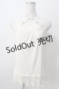 axes femme / バラ×ビーズストラップキャミ  生成り Y-25-07-01-029-AX-TO-SZ-ZY