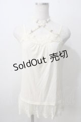 axes femme / バラ×ビーズストラップキャミ  生成り Y-25-07-01-029-AX-TO-SZ-ZY