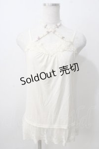 axes femme / バラ×ビーズストラップキャミ  生成り Y-25-07-01-029-AX-TO-SZ-ZY