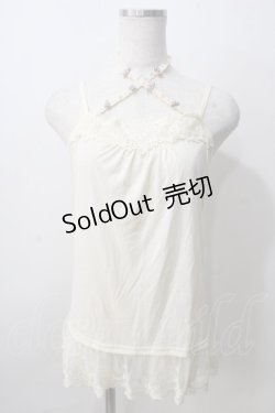 画像1: axes femme / バラ×ビーズストラップキャミ  生成り Y-25-07-01-029-AX-TO-SZ-ZY