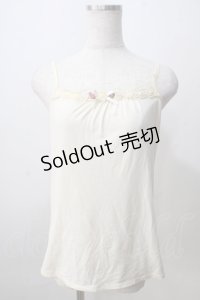 axes femme / フラワーモチーフキャミソール  生成り Y-25-07-01-030-AX-TO-SZ-ZY