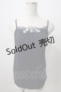 axes femme / フラワーモチーフキャミソール  紺 Y-25-07-01-032-AX-TO-SZ-ZY