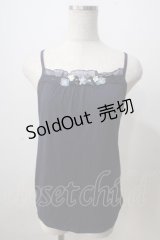 axes femme / フラワーモチーフキャミソール  紺 Y-25-07-01-032-AX-TO-SZ-ZY