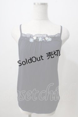 画像1: axes femme / フラワーモチーフキャミソール  紺 Y-25-07-01-032-AX-TO-SZ-ZY