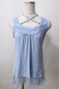 axes femme / ストラップ付きロングタンク  サックス Y-25-07-01-034-AX-TO-SZ-ZY