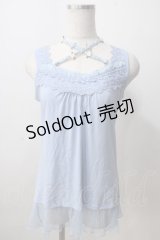 axes femme / ストラップ付きロングタンク  サックス Y-25-07-01-034-AX-TO-SZ-ZY