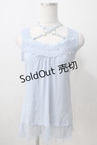 axes femme / ストラップ付きロングタンク  サックス Y-25-07-01-034-AX-TO-SZ-ZY