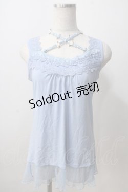 画像1: axes femme / ストラップ付きロングタンク  サックス Y-25-07-01-034-AX-TO-SZ-ZY