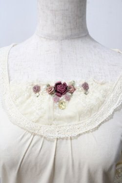画像3: axes femme / 薔薇モチーフインナー半袖プルオーバー  生成り Y-25-07-01-035-AX-TO-SZ-ZY