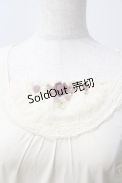 画像3: axes femme / 薔薇モチーフインナー半袖プルオーバー  生成り Y-25-07-01-035-AX-TO-SZ-ZY