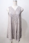 axes femme / チュールレースカットチュニ M グレー Y-25-07-03-049-AX-OP-SZ-ZY